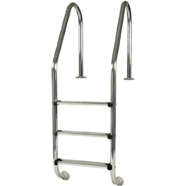 Gre 40110 Edelstahlleiter 3 Stufen für Einbaubecken, Höhe: 154 cm