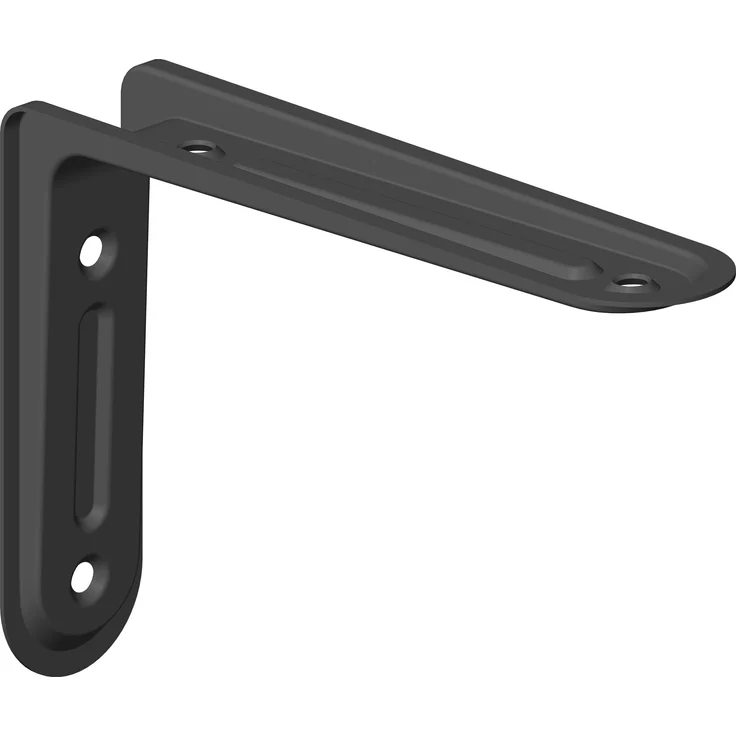 Element System 18133-00147 Regalkonsole Arena-Regalträger - 5 Größen - 3 Farben - 2 Stück-schwarz - 80 x 120 mm, 80x120 mm – Bild 1