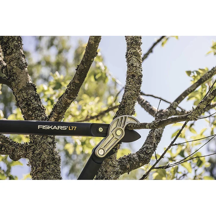 Fiskars PowerGear Astschere, Amboss-Getriebeastschere, 70 cm lang, aus Stahl und Fiberglas, hakenförmige Klinge – Bild 3