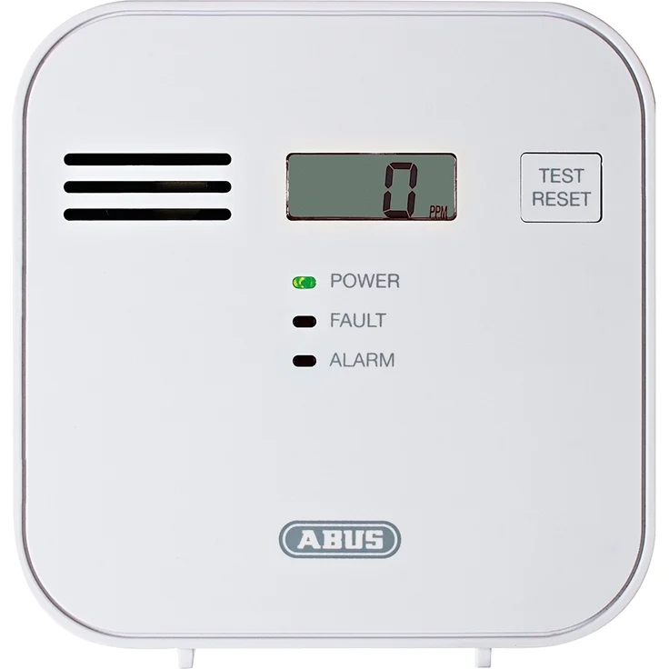 ABUS Kohlenmonoxid-Warnmelder COWM300 CO-Melder | LCD-Display inkl. CO-Konzentration | Prüftaste | bis 60 m² | weiß | 37241 – Bild 1
