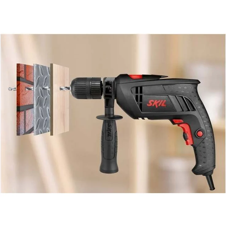 Skil Schlagbohrmaschine 6290 AA (710W, 13mm, Drehzahlvorwahl, +Tiefenanschlag, + 3 tlg. Bohrerset) – Bild 2