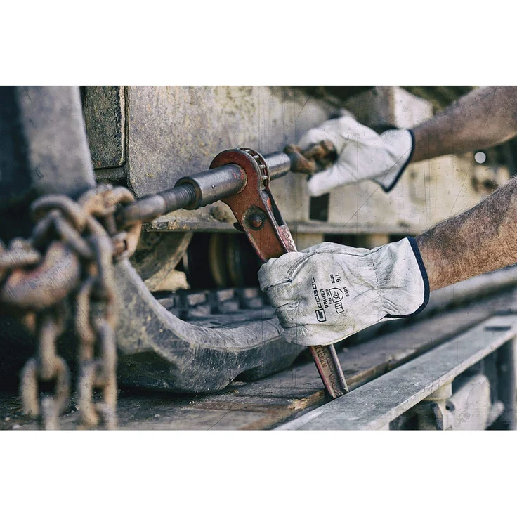 Arbeitshandschuh DRIVER Größe 10 XL weiß Baustellenhandschuh-Gartenhandschuh aus Rinder-Leder 1 Paar - Preisvergleich – Bild 4