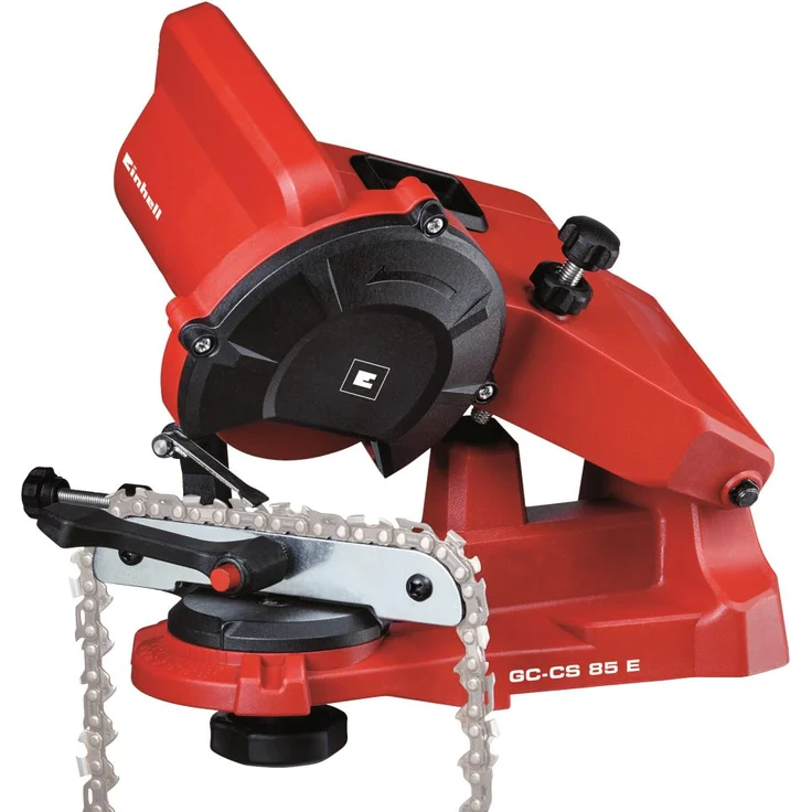 Einhell Sägekettenschärfgerät GC-CS 85 E (85 W, 5500 min-1, Schleifwinkeleinstellung m. Skala, Kettenspannvorrichtung, Tiefenbegrenzung inkl. Schleifscheibe) – Bild 1