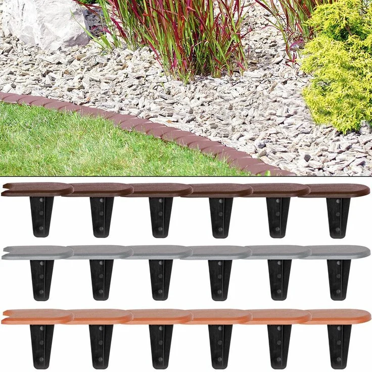 Rasenkante Beeteinfassung Beetumrandung Randstein Kantenstein Palisade braun - 7,6m