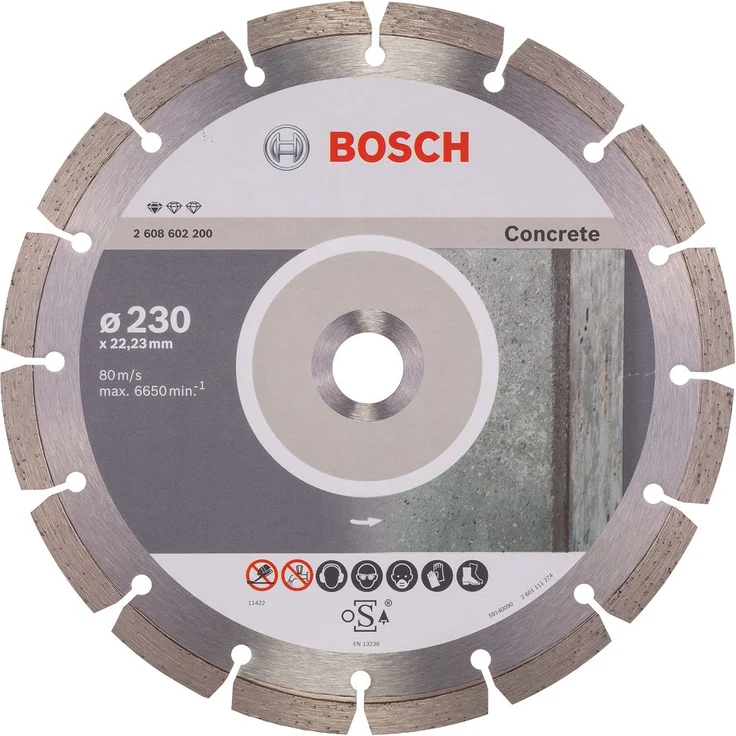 Bosch Professional Diamanttrennscheibe Standard für Concrete, 230 x 22,23 x 2,3 x 10 mm, 1-er Pack, 2608602200 – Bild 1