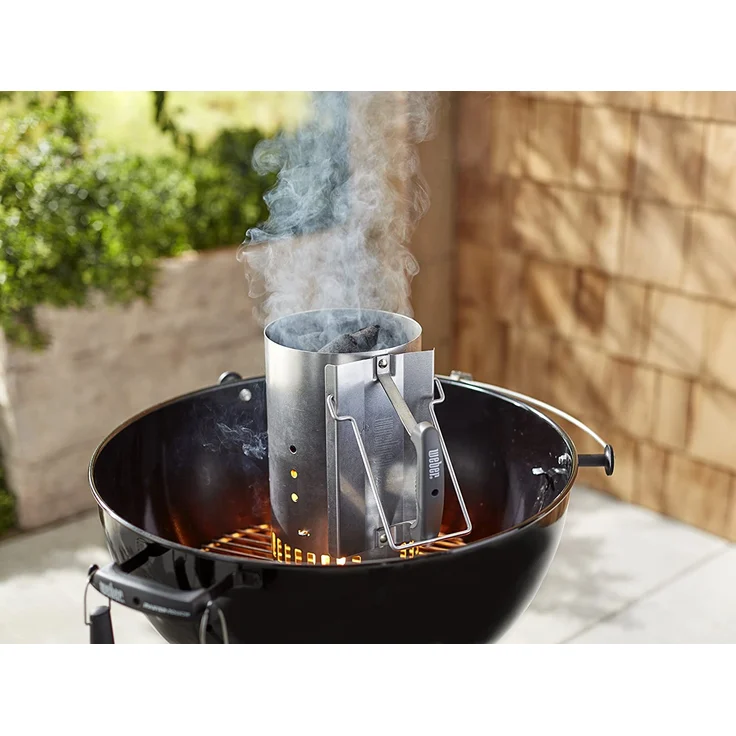 Weber 7416 Anzündkamin Rapidfire, Grillen mit Kohle, Anzünden – Bild 3