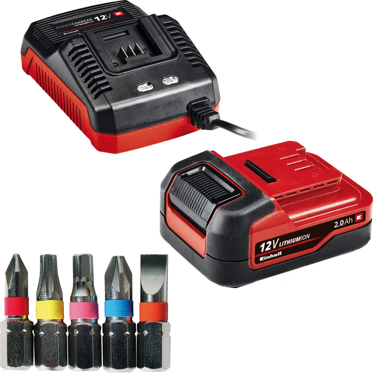 Einhell Akku-Bohrschrauber TE-CD 12-1 Li (Li-Ion, 12 V, 2-Gang-Getriebe, Drehzahl-Elektronik, LED-Beleuchtung, robustes Metallgetriebe, 45-Min.-Ladegerät + 2,0 Ah-Akku) – Bild 7