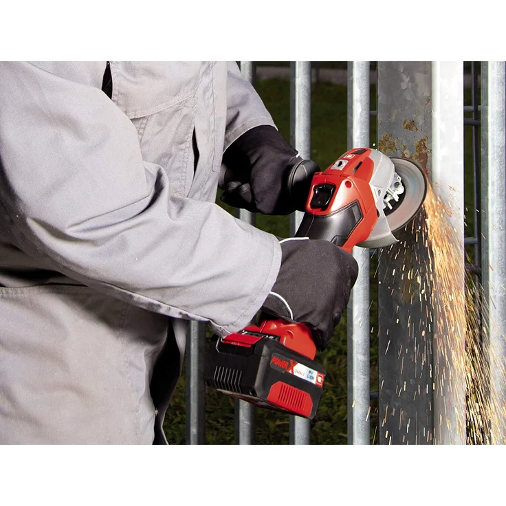 Einhell Akku-Winkelschleifer TE-AG 18-115 Li Kit 1x3,0Ah Power X-Change PXC Li-Ion, 18 V, 8.500 U-Min, maximal Schnitttiefe 28mm, Zusatzhandgriff, inklusive Akku und Ladegerät, Koffer, ohne Trennscheibe 115 mm Akku – Bild 2