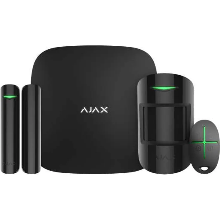AJAX Alarmzentrale Hub Kit GSM LAN APP Steuerung Starter Paket Schwarz