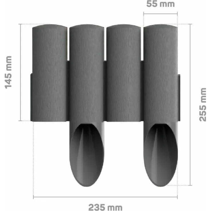 Gartenpallisade 4 Standard Grafitgrau 2,30 m