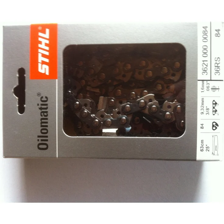 Stihl 3621 000 0084 Rapid Super RS Sägekette 36RS (Vollmeißel) 3-8 1,6 84 Glieder für 63 cm Schwert MS, 1 W, 1 V