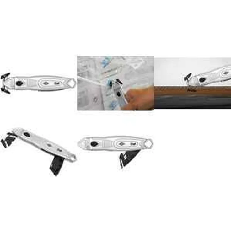 WEDO 78865 Sicherheitsmesser aus Aluminium, verdeckt liegende Klinge zum Schutz, mit Kunststoff-Ritzer, für alle gängigen Schneidematerialien, ergonomisch, auch für Linkshänder, -GS-zertifiziert