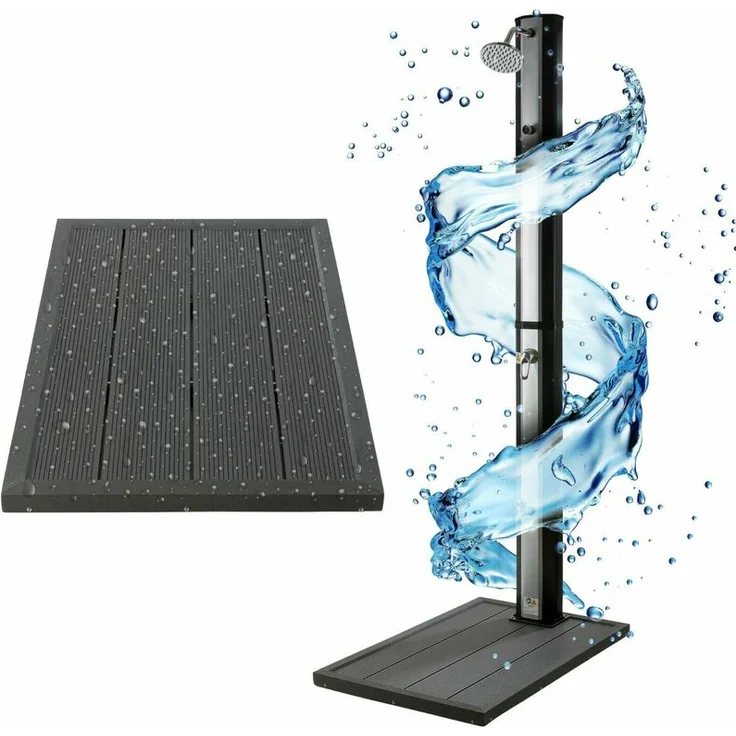 Bodenelement für Solardusche Pool Gartendusche Pooldusche Bodenplatte - Anthrazit - Arebos