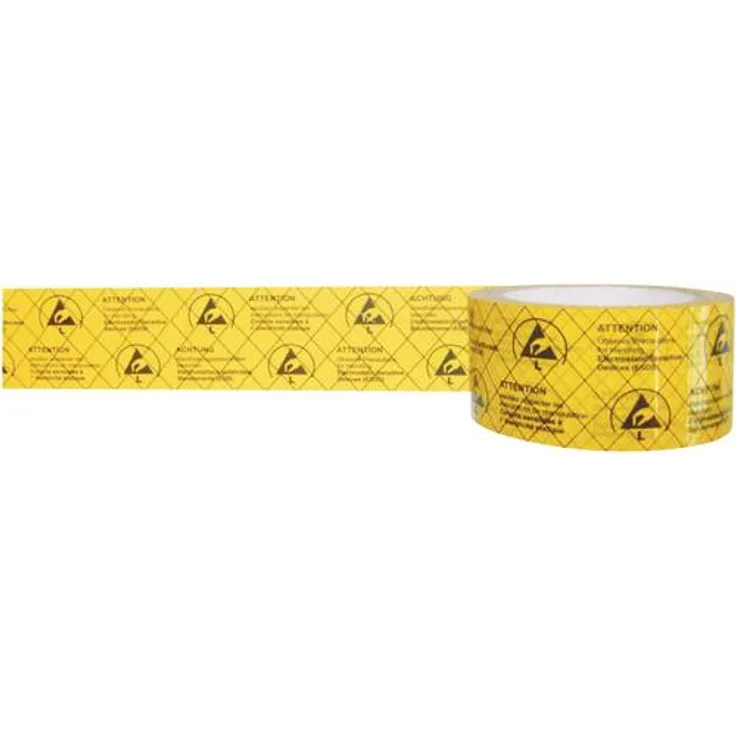 BJZ ESD-Klebeband 1 Rolle(n) Gelb, Schwarz (L x B) 50m x 50mm C-195 005-PP
