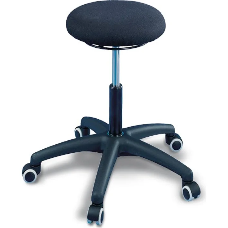 MEY CHAIR Drehhocker m.Rollen Stoffpolster schwarz Sitz-H.455-585mm