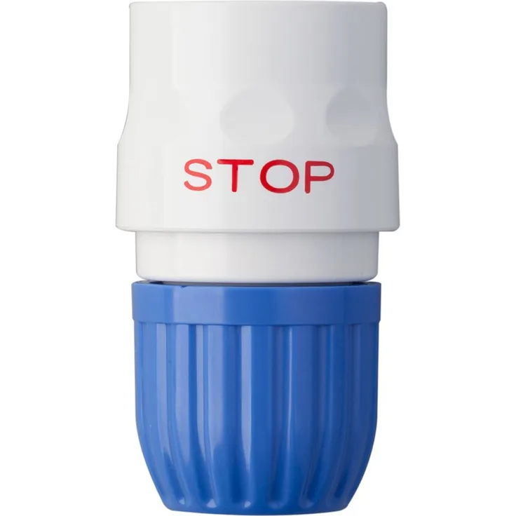 TAKAGI Wasserstopp-Schlauchstück 13 mm Gartenbewässerungszubehör, Blau-weiß, 1-2 Zoll Bewässerungszubehör