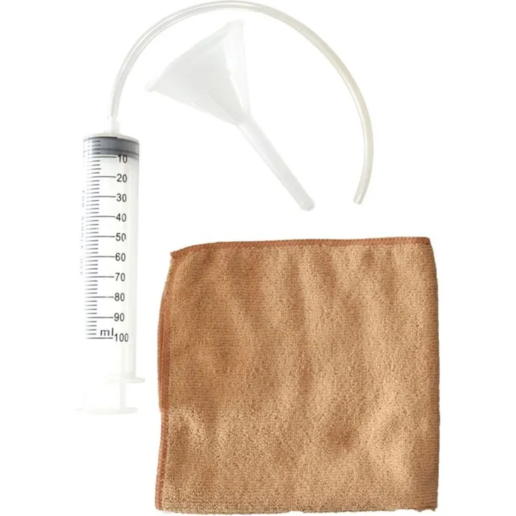 Güde 95367 RM Ölwechsel-Kit (Trichter, Öl-Spritze, Mikrofasertuch 30x30 cm)