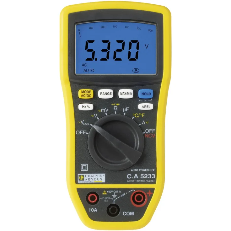 Chauvin Arnoux C.A 5233 Hand-Multimeter digital CAT IV 600V Anzeige Counts: 6000