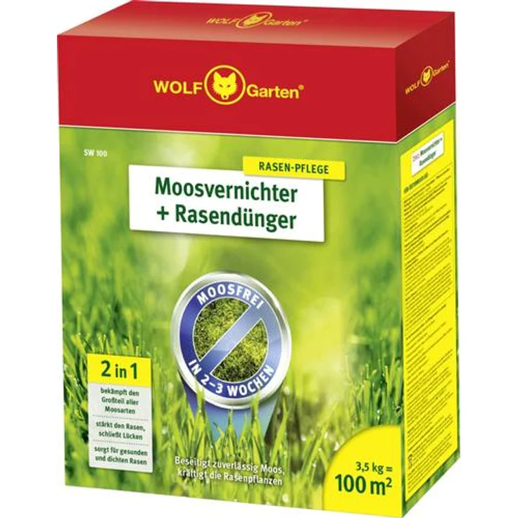 WOLF-Garten 3841020 Moosvernichter Rasendünger SW 3,5 kg für 100qm – Bild 1