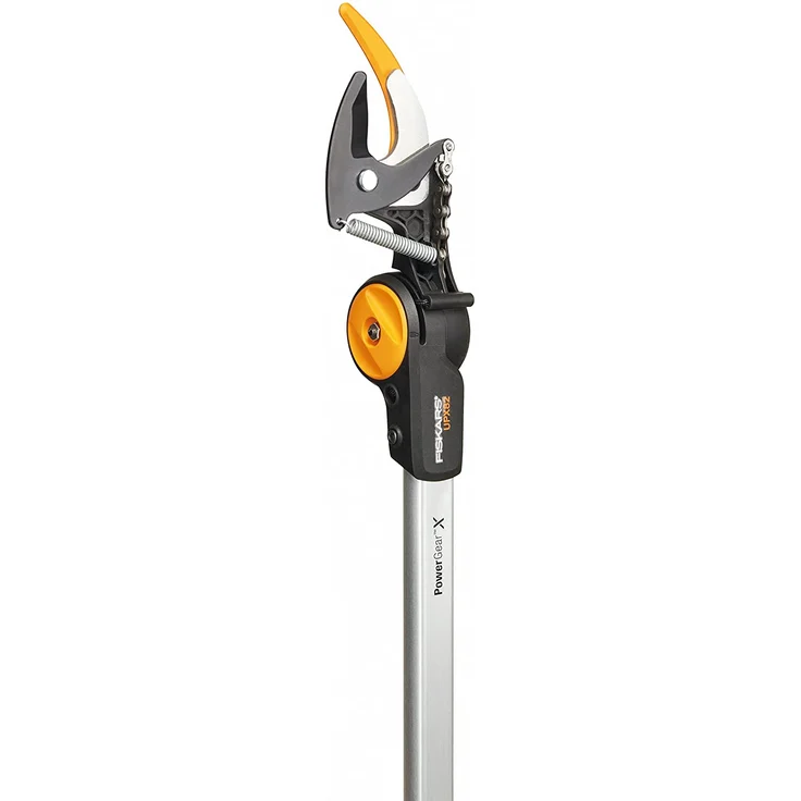 Fiskars PowerGear Schneidgiraffe UPX82 für frische Äste und Zweige, 32 mm Antihaftbeschichtet, Stahlklinge-Aluminiumstiel, Länge 1,6 m, Schwarz-Orange, 1023625 – Bild 2