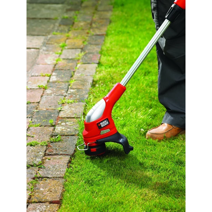 Black+Decker Akku-Rasentrimmer (18V 2,0Ah Li-Ion, Schnittbreite 23 cm, Zweithandgriff, Kantenschneidfunktion, E-Drive, Teleskopstiel, inkl. Akku und Ladegerät) GLC1823L20 – Bild 7