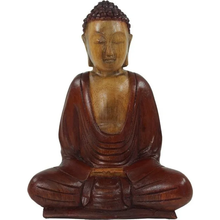 Guru-Shop Buddhafigur »Holzbuddha, Buddha Statue, Handarbeit 20 cm..«