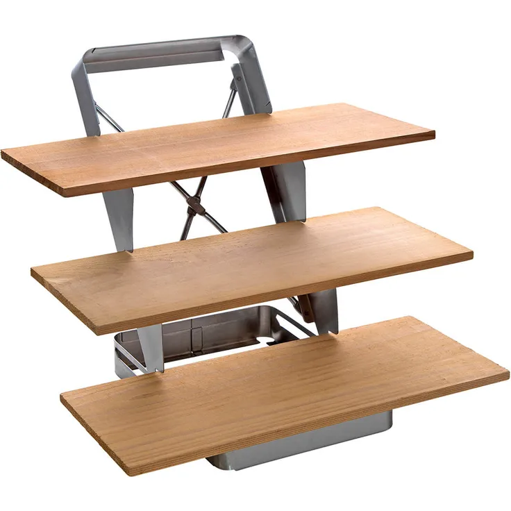 ALLGRILL Räucherbrett Treppe Edelstahl, klappbar inkl. Zedernholzplanken