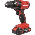 Einhell Akku-Bohrschrauber TC-CD 18-2 Li (Lithium Ionen, 18V, 2-Gang-Getriebe, Spindelarretierung, 18+1 Drehmomenteinstellungen, LED-Licht)