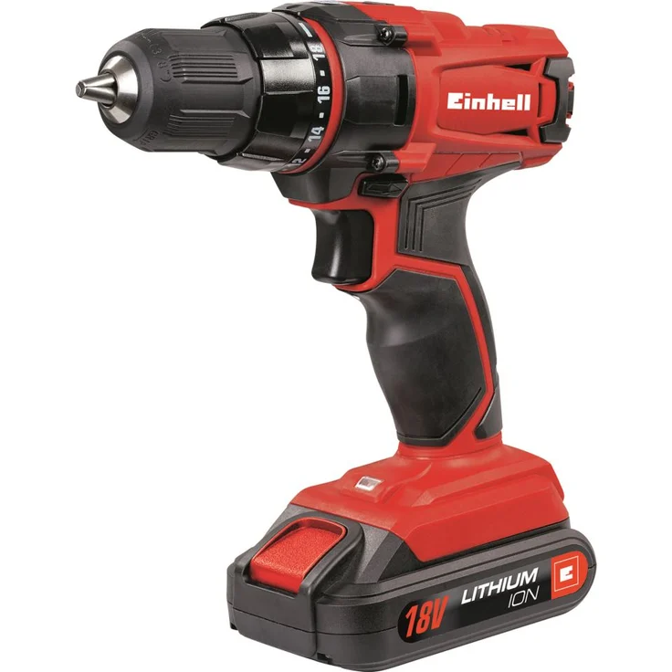 Einhell Akku-Bohrschrauber TC-CD 18-2 Li (Lithium Ionen, 18V, 2-Gang-Getriebe, Spindelarretierung, 18+1 Drehmomenteinstellungen, LED-Licht) – Bild 1