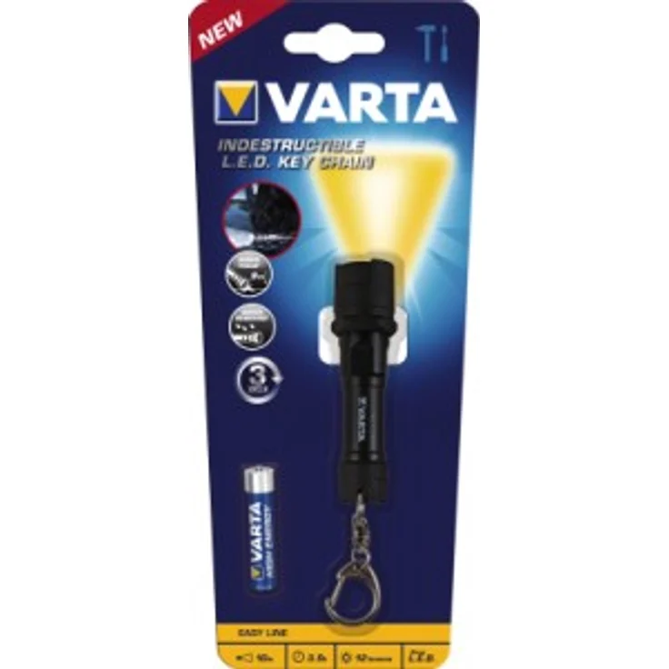 Varta Mini-Taschenlampe Indestructible Key Chain Light (16701) schwarz – Bild 2