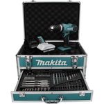 Makita HP457DWX4 Akku-Schlagbohrschrauber 18 V 42 Nm G-Serie + 1x Akku 1,5 Ah + Ladegerät + 70 tlg. Bit-Bohrer-Set + Koffer