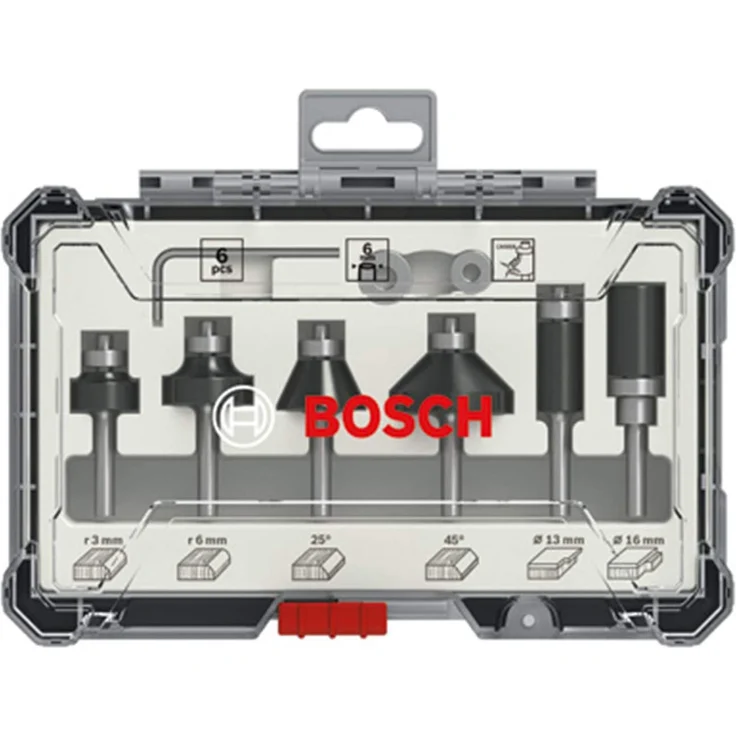 Bosch Professional 6tlg. Rand- und Kantenfräser Set (für Holz, für Oberfräsen mit 6 mm Schaft) - Preisvergleich – Bild 2