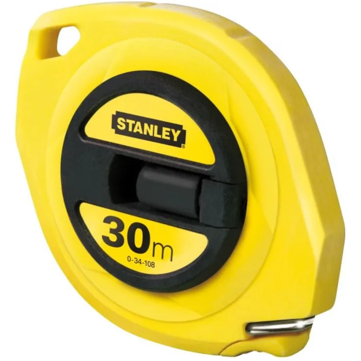 Stanley Kapselbandmass Standard Stahl (30 m Länge, 9,5 mm Massbreite, ABS-Kunststoff, Genauigkeitsklasse II) 0-34-108