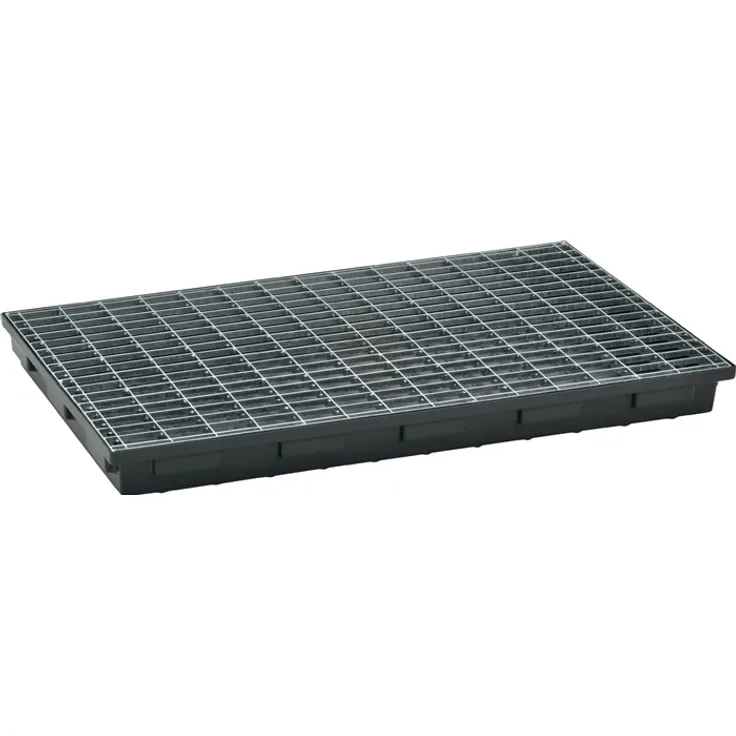 Regalwanne L980xB600xH85mmPE schwarz m.Gitterrost 30l MO