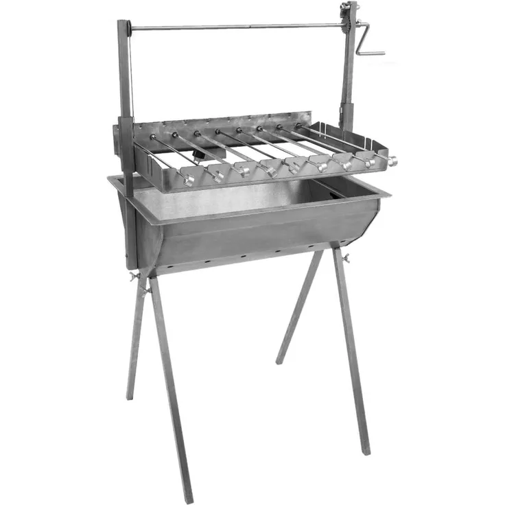 Schneider Schaschlikgrill Muqqi aus Edelstahl für 9 Spieße 85x75x45 cm