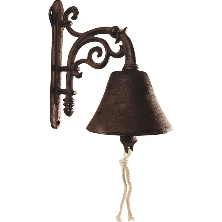 Türglocke Nostalgie Glocke Gusseisen Braun Antik Stil Landhaus 19cm