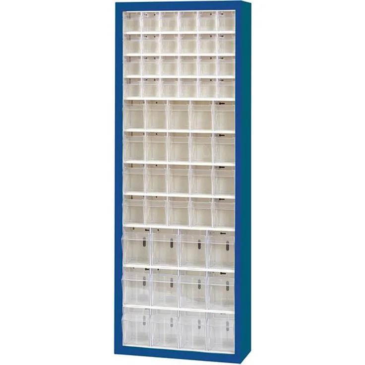 Hünersdorff GmbH Klars.-System.-Schrank. RAL 5007, 56 Behälter (Lieferumfang: 1 Stück)
