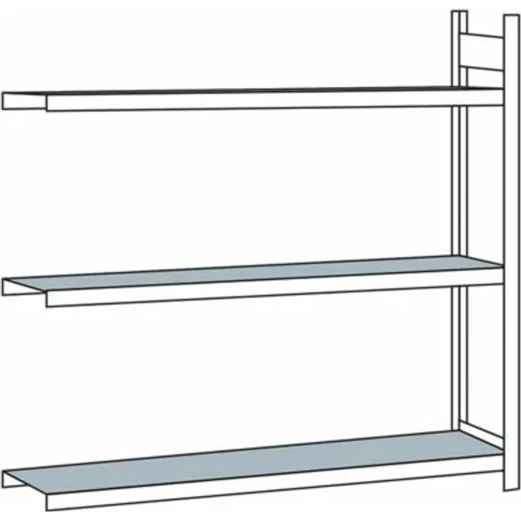 Certeo - Schulte Weitspannregal, mit Stahlboden, Höhe 2000 mm - Spannweite 2250 mm, Tiefe - 4004514200242