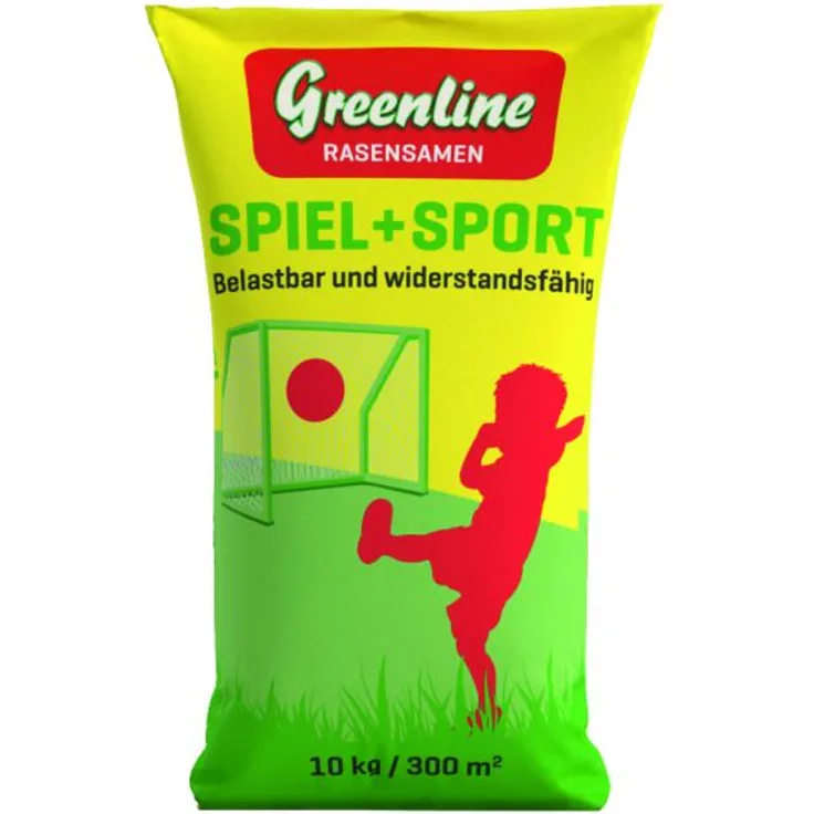 GREENLINE Sport- und Spiel-Rasen 10Kg für 300m² Spielrasen Rasensamen Saatgut