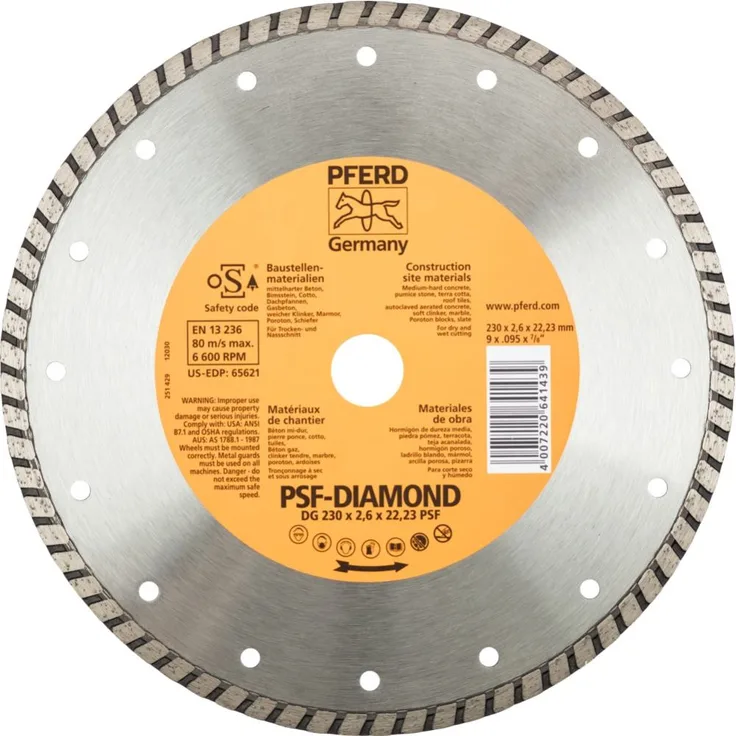 Pferd 68023222 Diamant-Trennscheibe DG 230x2,6x22,23 PSF