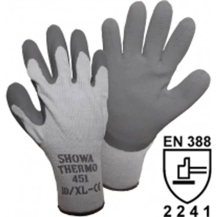 Showa-Handschuhe SHO451-XL, Thermo-Handschuhe, Nr. 451, Größe XL, Grau-Dunkelgrau