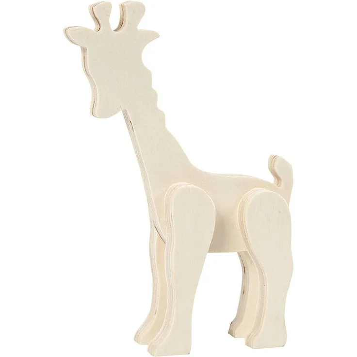 Tierfigur, Giraffe, H 19 cm, B 14 cm, Holz, 1 Stück
