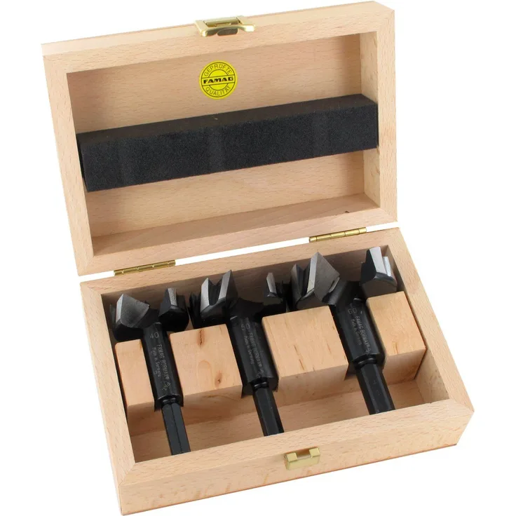 Famag 1622.530 3-teiliger Bormax WS-Forstnerbohrersatz D=40,50,60mm im Holzkasten