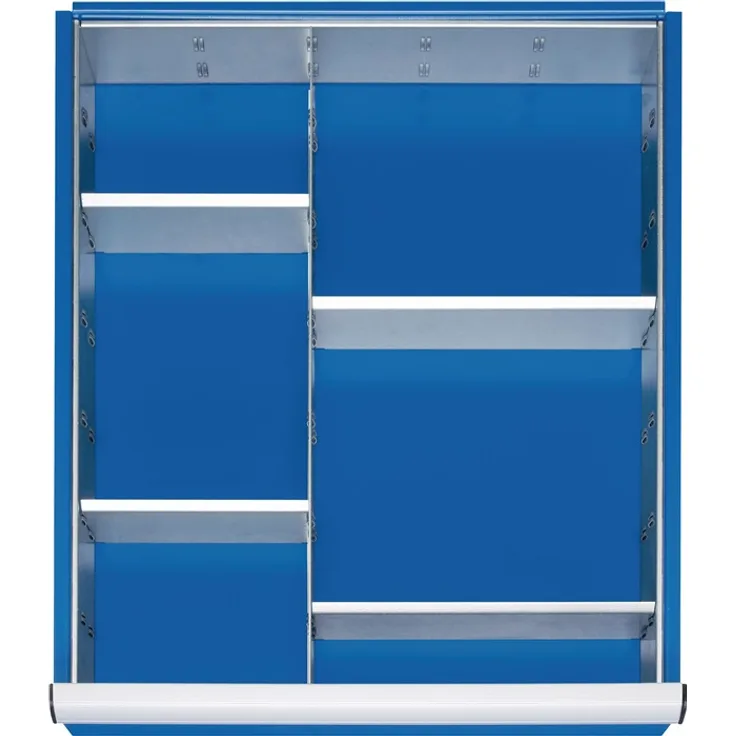 Schubladenunterteilungsmaterial Front-H.60-90mm 1 Trenn--4 Steckw.