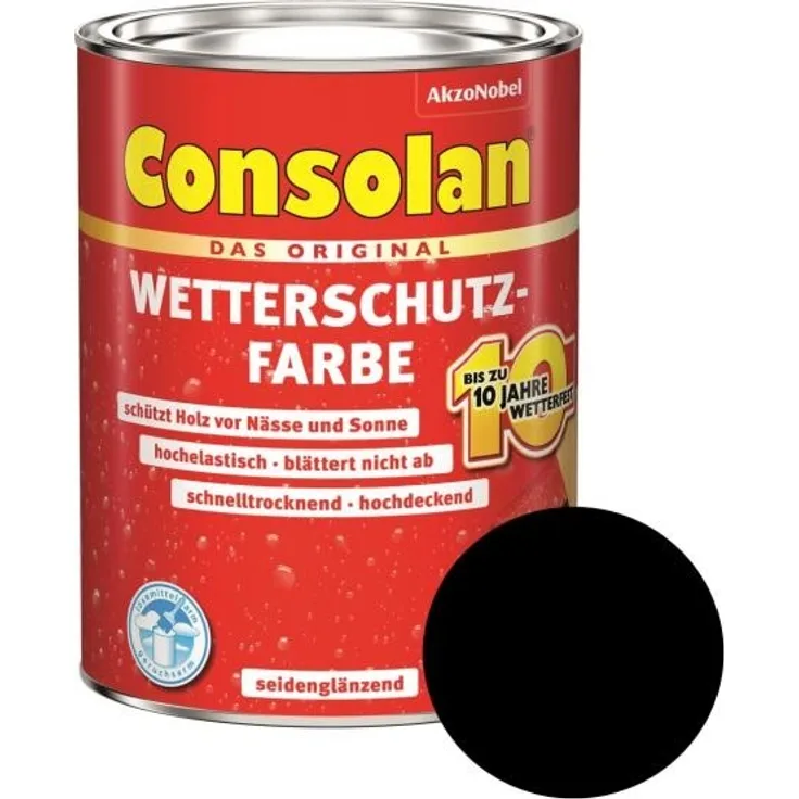 Consolan Wetterschutz-Farbe Schwarz 750 ml