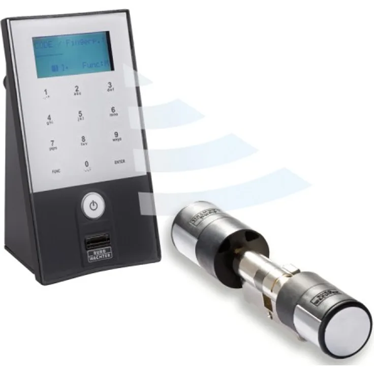 BURG-WÄCHTER Elektronisches Türschloss ENTRYeasy 5602 FS Set, mit Fingerabdruck und Zahlencode, Bedienung per App, Inkl. Zylinder, Bis 118 mm Türstärke