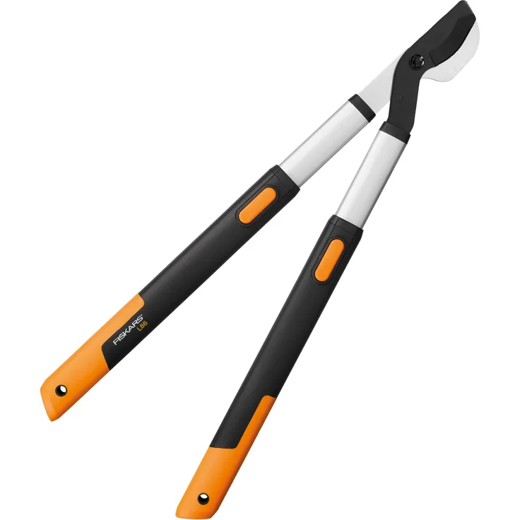 Fiskars SmartFit Bypass-Teleskop-Astschere für frisches Holz, Antihaftbeschichtet, Gehärteter Präzisionsstahl, Grifflänge 66 bis 90 cm, Schwarz-Orange, L86, 1013564