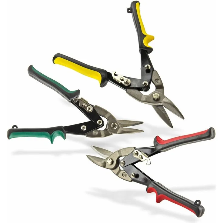 Blechscheren Scheren Set 3-tlg. 250 mm Blech Metallschere links rechts gerade