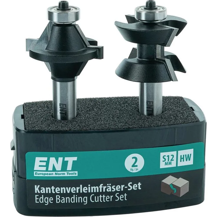 ENT 16478 2-tlg. Kantenverleimfräser-Set für stabile Leimverbindungen HW (HM), Schaft (S) 12 mm