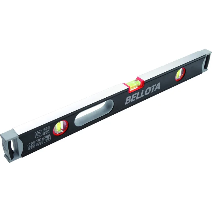 BELLOTA 50107 m-80 Extrastrong Stahlrohr Wasserwaage 80 cm